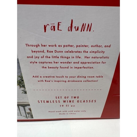 Rae Dunn Christmas Wine Glass Set Festive Holiday LL Barware Red Clear Drinkware - Picture 8 of 10